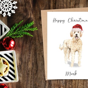 Personalisierte Goldene Doodle - Hunde Weihnachtskarte - Hundeliebhaber Karte, Lustige Weihnachtskarte, Hundeliebhaber Karte, Hundebesitzer Karte Süße Hundekarte