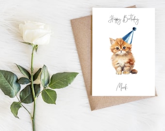 Personalised Persian - Cat Birthday card -Cat lovers card Cat owner card, Funny birthday card, Cat lover card, Cat owner card, Cute cat card