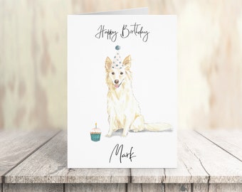 Divertente biglietto di compleanno con cane regalo Border Collie