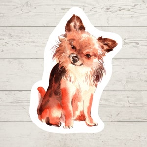 3 x Chihuahua Vinyl stickers, dog mom sticker, dog dad, dog lover gift, laptop sticker, bujo sticker, Bullet journal decal, watercolour