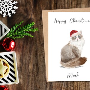 Sibérie personnalisée - Carte de Noël de chat - Carte d’amour de chat Carte de propriétaire de chat, Carte de Noël drôle, Carte d’amour de chat, Carte de propriétaire de chat, Carte de chat mignon
