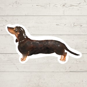 3 x Dachshund dog Vinyl stickers, dog mom sticker, dog dad, dog lover gift, laptop sticker, bujo sticker, Bullet journal decal, watercolour