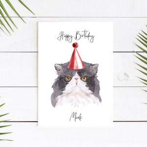 Persan personnalisé - Carte d’anniversaire de chat - Carte d’amour de chat Carte de propriétaire de chat, Carte d’anniversaire drôle, Carte d’amour de chat, Carte de propriétaire de chat, Carte de chat mignon