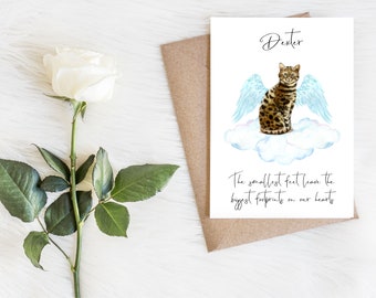 Personalised bengal - Cat sympathy card -Cat lovers card Cat owner card, pet loss card, Cat lover card, Cat owner card, Cute cat