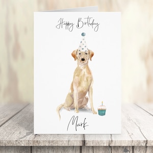 Gepersonaliseerde Labrador retriever - hond Verjaardagskaart -hondenliefhebbers kaart hond eigenaar kaart, hond lover kaart hond eigenaar kaart Leuke hond kaart