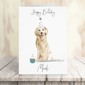 Golden Retriever personalizzato - biglietto di compleanno per cani - biglietto per amanti dei cani, biglietto per proprietario di cane, biglietto per amante dei cani, biglietto per proprietario di cane, biglietto per cane carino
