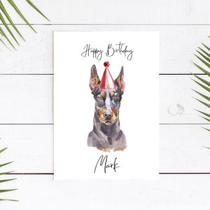 Personalisierte Doberman - Hunde Geburtstagskarte - Hundeliebhaber Karte Hundebesitzer Karte, Hundeliebhaber Karte Hundebesitzer Karte Süße Hundekarte