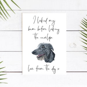 Personalisierte Deerhound Hirsch Jagdhund Geburtstagskarte -Hundeliebhaber Karte Hundebesitzer Karte, Hundeliebhaber Karte Hundebesitzer Karte Niedliche Hundekarte