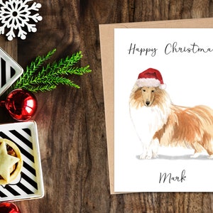 Personalisierte Rough Collie - Hunde Weihnachtskarte - Hundeliebhaber Karte, Lustige Weihnachtskarte, Hundeliebhaber Karte, Hundebesitzer Karte Süße Hundekarte