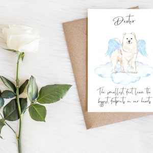 Samoyedo personalizado - tarjeta de condolencias para perros - tarjeta de amantes de los perros tarjeta de dueño de perro, tarjeta de amante de perro tarjeta de dueño de perro tarjeta de pérdida de perro, pérdida de mascota