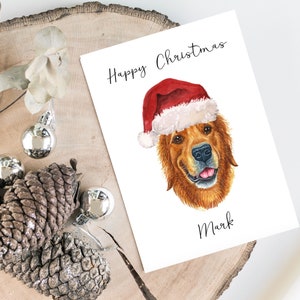 Personalisierte Golden Retriever - Hund Weihnachtskarte -Hundeliebhaber Karte Karte, lustige Weihnachtskarte, Hundeliebhaber Karte, Hundebesitzer Karte Niedliche Hundekarte