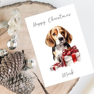 Gepersonaliseerde Beagle - Hond kerstkaart - hondenliefhebbers kaart kaart, grappige kerstkaart, hondenliefhebber kaart, hond eigenaar kaart Leuke hondenkaart