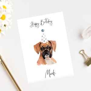 Gepersonaliseerde Boxer - hond Verjaardagskaart -hondenliefhebbers kaart hond eigenaar kaart, hond minnaar kaart hond eigenaar kaart Leuke hond kaart