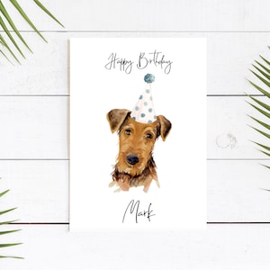 Personalisierte Airedale Terrier - Hunde Geburtstagskarte - Hundeliebhaber Karte Hundebesitzer Karte, Hundeliebhaber Karte Hundebesitzer Karte Niedliche Hundekarte
