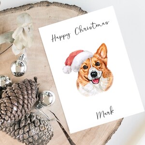 Carte de Noël personnalisée Corgi- Dog -carte de carte d’amoureux de chien, carte de Noël drôle, carte d’amant de chien, carte de propriétaire de chien Carte de chien mignonne