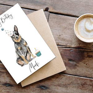 Personalisierte Australischer Rinderhund - Hunde Geburtstagskarte - Hundeliebhaber Karte Hundebesitzer Karte, Hundeliebhaber Karte Hundebesitzer Karte Niedliche Hundekarte