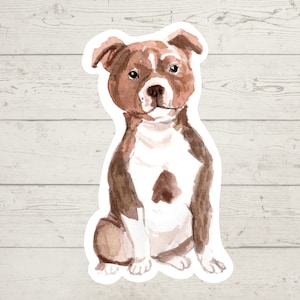 3 x staffordshire Bull Terrier pegatinas, pegatina de perro mamá, regalo para amantes de los perros, pegatina para computadora portátil, pegatina bujo, calcomanía Bullet journal, acuarela