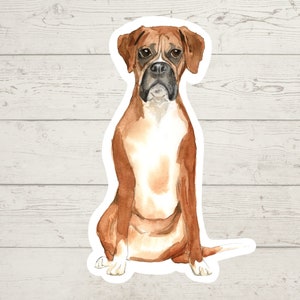 3 x pegatinas de vinilo Boxer, pegatina de mamá perro, papá perro, regalo amante de los perros, pegatina de computadora portátil, pegatina de bujo, calcomanía de diario de bala, acuarela