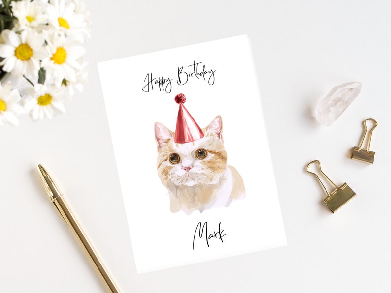 Personalised Munchkin Cat Birthday card Cat lovers card Cat owner card, Funny birthday card, Cat owner card, Cute cat card image 7