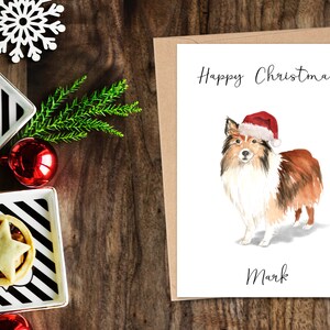 Personalisierte Shetland Schäferhund - Hunde Weihnachtskarte - Hundeliebhaber Karte, Lustige Weihnachtskarte, Hundeliebhaber Karte, Hundebesitzer Karte Süße Hundekarte