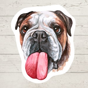 3 x English Bulldog Vinyl stickers, dog mom sticker, dog lover gift, laptop sticker, bujo sticker, Bullet journal decal, watercolour