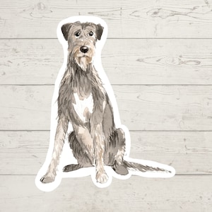3 x Irish Wolf Hound Vinyl stickers, dog mom sticker, dog lover gift, laptop sticker, bujo sticker, Bullet journal decal, watercolour