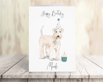 Personalised Wheaten Terrier - dog Birthday card -dog lovers card dog owner card, dog lover card dog owner card Cute dog card
