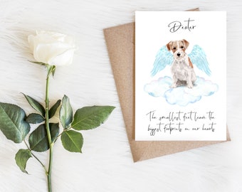 Personalised wire haired jack Russell - dog sympathy card lovers card dog owner card dog lover card dog owner card dog loss card, pet loss