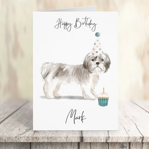 Personalisierte Shih tzu Kürzere Haare - Hund Geburtstagskarte - Hundeliebhaber Karte Hundebesitzer Karte, Hundeliebhaber Karte Hundebesitzer Karte Süße Hundekarte