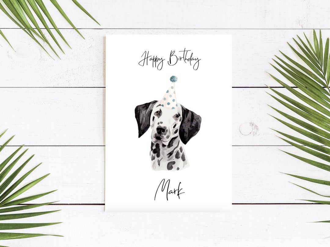 Personalised Dalmatian - Dog Birthday Card -dog Lovers Card Dog Owner ...