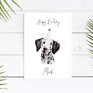 Personalizzato Dalmata - cane Biglietto di compleanno - Carta degli amanti del cane Carta del proprietario del cane, carta del proprietario del cane della carta del cane carino Carta del cane