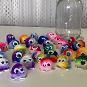 Rainbow Quiet Critters (35) | Classroom Management Desk Companion | Social Distance Friend | Multi-coloured Fuzzy Toy | Homeschool Incentive