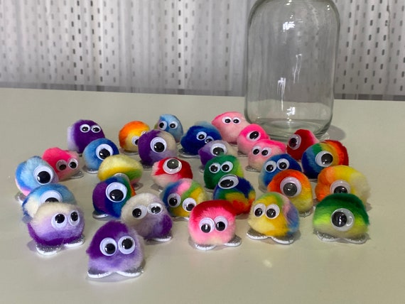 Rainbow Quiet Critters (35) | Classroom Management Desk Companion | Social Distance Friend | Multi-coloured Fuzzy Toy | Homeschool Incentive