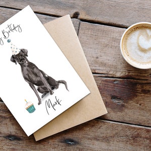 Personalised black labrador - dog Birthday card -dog lovers card dog owner card, dog lover card dog owner card Cute dog card image 6