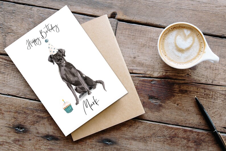 Personalised black labrador - dog Birthday card -dog lovers card dog owner card, dog lover card dog owner card Cute dog card image 6