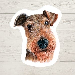 3 x Airedale Terrier Vinyl stickers, dog mom, dog dad, dog lover gift, laptop sticker, bujo sticker, Bullet journal decal, watercolour