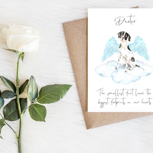 Puntero inglés personalizado - tarjeta de simpatía del perro - tarjeta de dueño de la tarjeta de los amantes del perro, tarjeta de amante del perro tarjeta del dueño del perro tarjeta de pérdida del perro, simpatía por la pérdida de mascotas