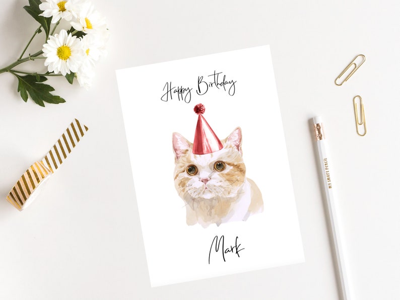 Personalised Munchkin Cat Birthday card Cat lovers card Cat owner card, Funny birthday card, Cat owner card, Cute cat card image 6