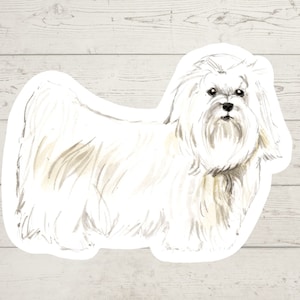 3 x Maltese Vinyl stickers, dog mom sticker, dog lover gift, laptop sticker, bujo sticker, Bullet journal decal, watercolour