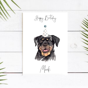 Personalisierte Rottweiler- Hunde Geburtstagskarte - Hundeliebhaber Karte Hundebesitzer Karte, Hundeliebhaber Karte Hundebesitzer Karte Süße Hundekarte