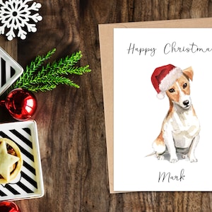 Personalizzato Jack Russell - Biglietto di Natale del cane - carta degli amanti dei cani, carta di Natale divertente, carta dell'amante del cane, carta del proprietario del cane Carta del cane Carina carta del cane