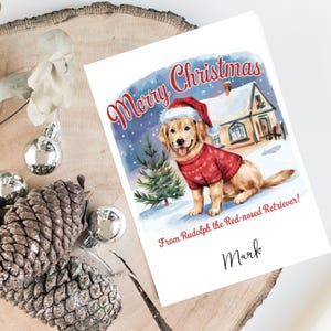 Personalisierte Golden Retriever - Hundeweihnachtskarte -Hundeliebhaber-Karte Karte, lustige Weihnachtskarte, Hundeliebhaber-Karte, Hundebesitzer-Karte Süße Hundekarte