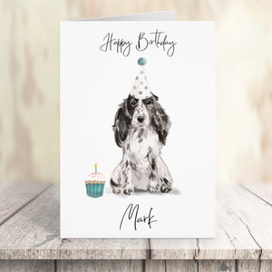 Gepersonaliseerde Cocker Spaniel - hond Verjaardagskaart -hondenliefhebbers kaart hond eigenaar kaart, hond lover kaart hond eigenaar kaart Leuke hond kaart