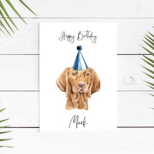 Gepersonaliseerde Hongaarse Vizsla - hond Verjaardagskaart -hondenliefhebbers kaart hond eigenaar kaart, hond lover kaart hond eigenaar kaart Leuke hond kaart