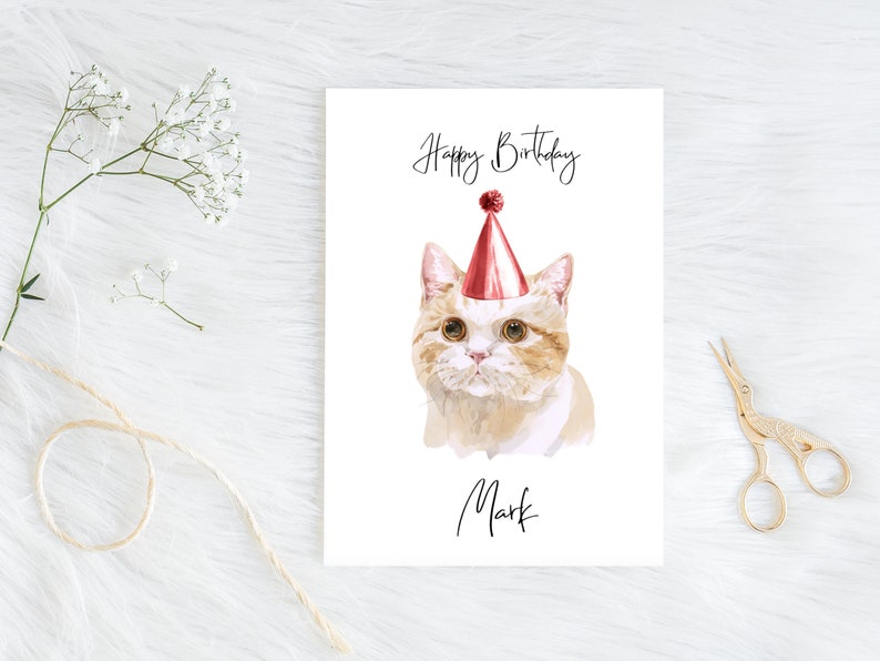 Personalised Munchkin Cat Birthday card Cat lovers card Cat owner card, Funny birthday card, Cat owner card, Cute cat card image 3