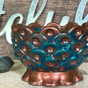 Trinket Bowl Copper & Turquoise, Teal Ring Dish, Small Decorative Bowl, Gift for Her Birthday, Housewarming