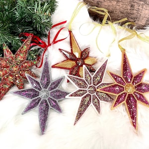 Oversize Glittery Star Christmas Ornament for Large Ornament Lovers! Completely Handmade, Ideal Christmas Gift Stocking Stuffer for Her