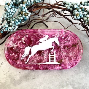 Trinket Tray, Hunter Jumper Horse, Ring Dish for Horse Rider, Gift for Horse Lover