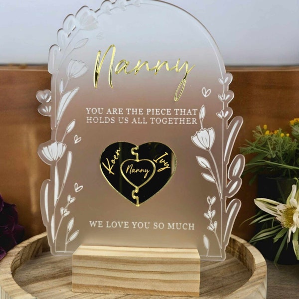 Mothers Day | Mothers Day Plaque | Puzzle | Plaque | Grandma | Nanny | Personalized Gifts | Acrylic Plaque | Photo