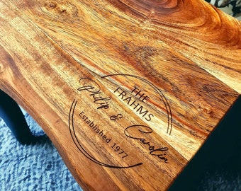 Personalized Engraved Cheeseboard | Acacia wood charcuterie board |  Wedding Gift | Engagement Gift| Custom Engraved Cheese Board